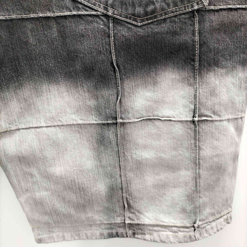 90-00S GODBODY DENIM TECHNOLOGY グラデ―ジョン ステッチ デザイン ワイドデニム ショーツ ジョーツ Y2K メンズ 38