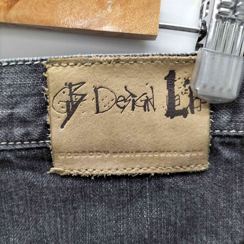 90-00S GODBODY DENIM TECHNOLOGY グラデ―ジョン ステッチ デザイン ワイドデニム ショーツ ジョーツ Y2K メンズ 38