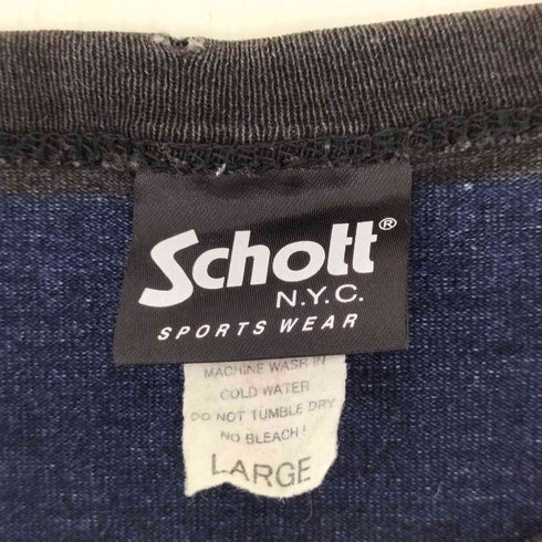ショットブロス SCHOTT BROS. ボーダークルーネックS/S Tシャツ メンズ import:L