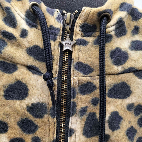 エックスガール X-girl BIG DELIGHT SWEAT HOODIE レオパード ジップ パーカー フーディー Y2K レディース ONE SIZE