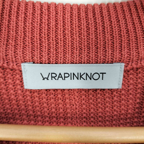 ラッピンノット WRAPINKNOT ワッフル生地 ラグランスリーブ クルーネック ショートスリーブ ニット レディース JPN:3