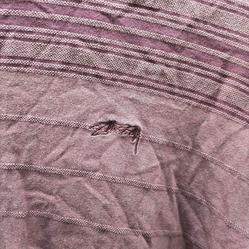 ステューシー Stussy ロゴ 刺繍 マルチ 織りボーダー クルーネック L/S Tシャツ メンズ import:M