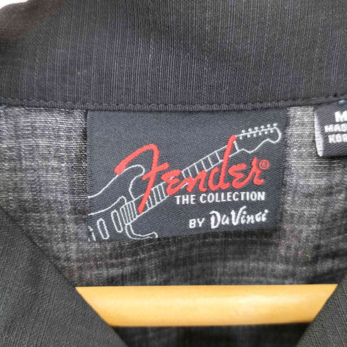 Fender ギター柄 オープンカラー半袖シャツ メンズ M