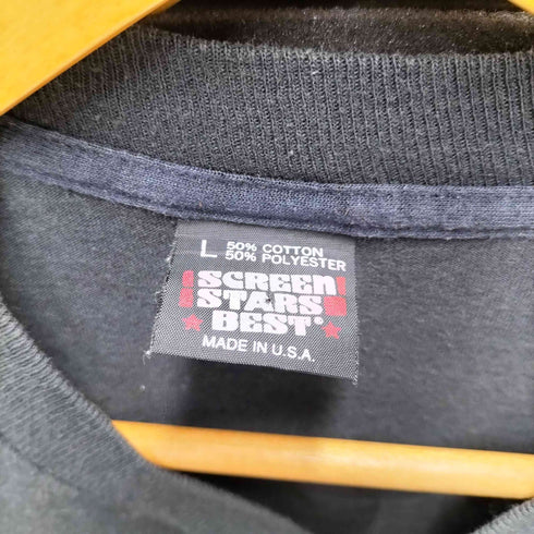 スクリーンスターズ SCREEN STARS BEST 90s USA製 INTENSE DEFENSE バックプリント 半袖 Tシャツ シングルステッチ メンズ import:L