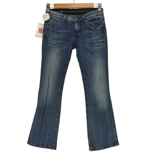 REROCK ロゴプレート ポケット刺繍 ブーツカット フレア デニムパンツ Y2K メンズ ONE SIZE