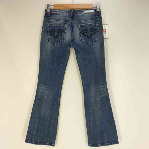 REROCK ロゴプレート ポケット刺繍 ブーツカット フレア デニムパンツ Y2K メンズ ONE SIZE