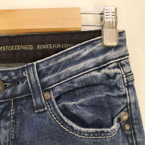 REROCK ロゴプレート ポケット刺繍 ブーツカット フレア デニムパンツ Y2K メンズ ONE SIZE