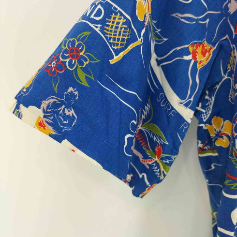 パラダイスファウンド PARADISE FOUND 90s USA製 ウッドボタン コットン アロハ半袖シャツ メンズ M