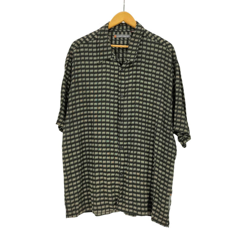 ジョンヘンリー JOHN HENRY 90S-00S レーヨンオープンカラーチェックシャツ メンズ JPN:XL