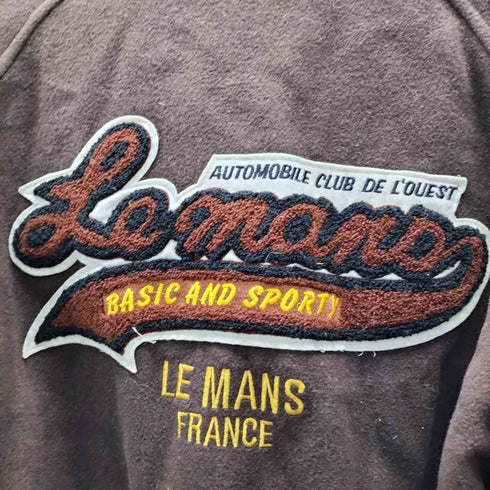 LEMANS FRANCE ショールカラー リブ ライン 裏地キルティング スタジアム ジャケット スタジャン メンズ import:M