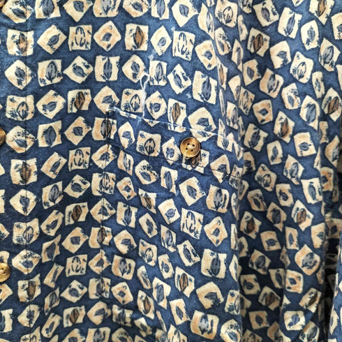 エクスプレッションズ EXPRESSIONS レーヨン100 総柄 レギュラーカラー 半袖 シャツ ビックサイズ メンズ 2XL