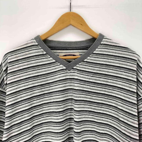 ソノマ sonoma 90S VネックベロアボーダーS/S Tシャツ メンズ JPN:L