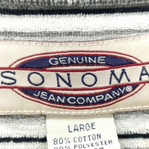 ソノマ sonoma 90S VネックベロアボーダーS/S Tシャツ メンズ JPN:L