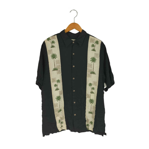 バティックベイ Batik Bay インドネシア製 ヤシの木 プリント 切替 シャツ メンズ import:L