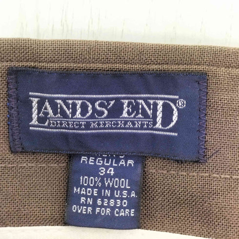ランズエンド LANDS END 90s USA製 ウール タック4990スラックスパンツ メンズ 34