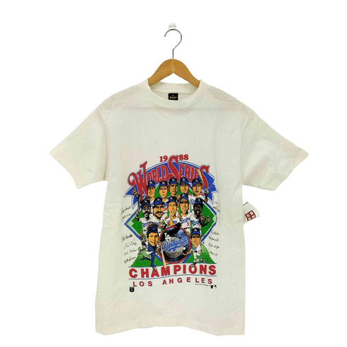 アンビル Anvil 70-80s USA製 黒タグ 88年 ワールドシリーズ クルーネック半袖Tシャツ カットソー メンズ L