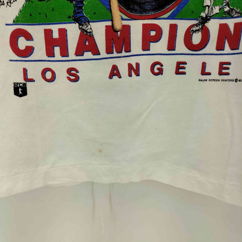 アンビル Anvil 70-80s USA製 黒タグ 88年 ワールドシリーズ クルーネック半袖Tシャツ カットソー メンズ L