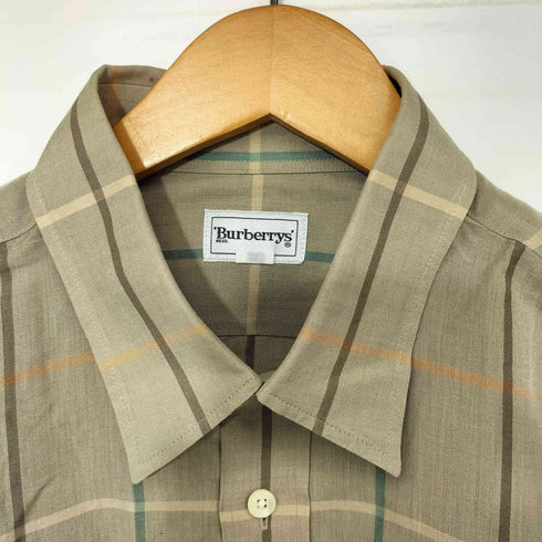 バーバリーズ BURBERRYS レギュラーカラー コットン リネン チェック S/S シャツ メンズ LY