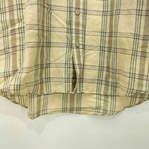 バーバリーズ BURBERRYS ジャガード コットン リネン チェック レギュラーカラー S/S シャツ メンズ import:M