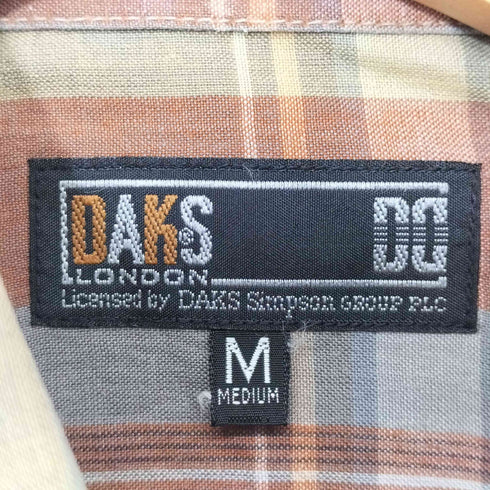 ダックス DAKS レギュラーカラー コットン リネン チェック S/S シャツ メンズ import:M