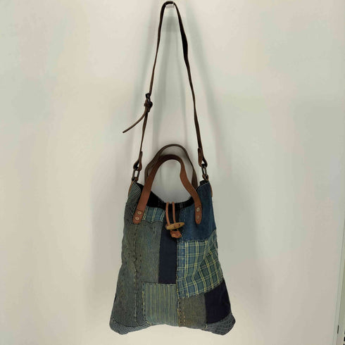 ポロラルフローレン POLO RALPH LAUREN 2way インディゴ パッチワーク デニムショルダーバッグ メンズ