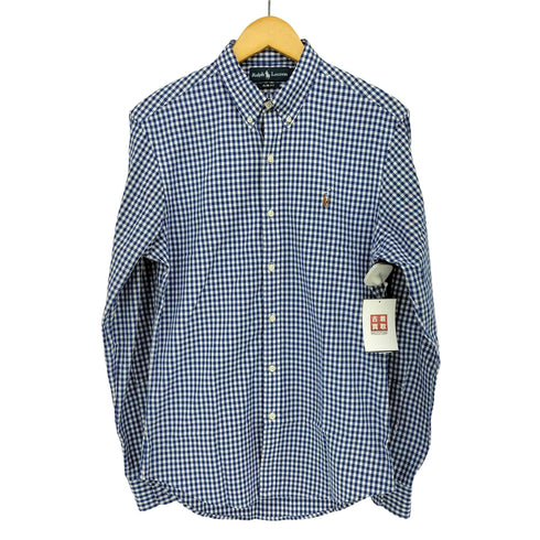ラルフローレン RALPH LAUREN SLIM FIT ポニー 刺繍 ギンガムチェック 長袖 シャツ メンズ import:M