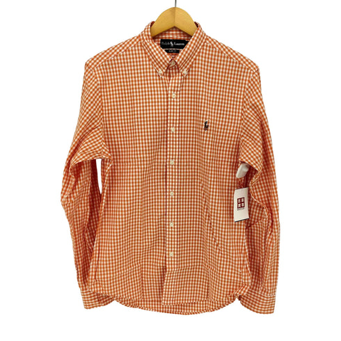 ラルフローレン RALPH LAUREN SLIM FIT ポニー 刺繍 ギンガムチェック 長袖 シャツ メンズ import:M