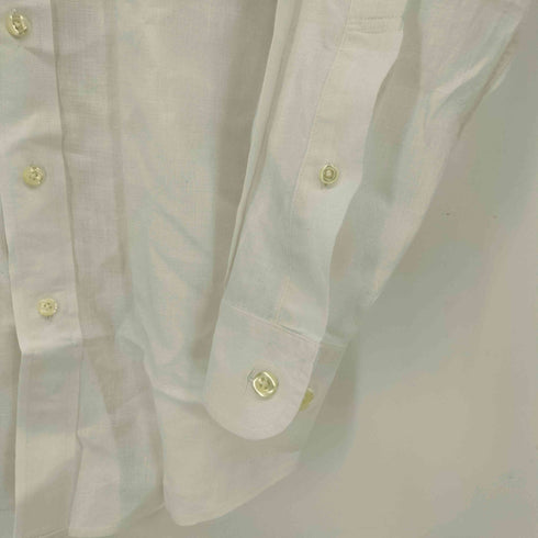 ブルックスブラザーズ 346 BROOKS BROTHERS SLIM FIT リネン 長袖 ポロカラー シャツ メンズ import:S