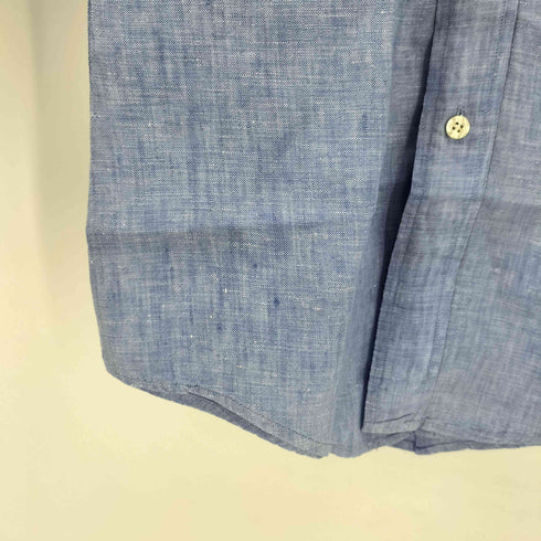 ブルックスブラザーズ 346 BROOKS BROTHERS SLIM FIT リネン 長袖 ポロカラー シャツ メンズ import:S
