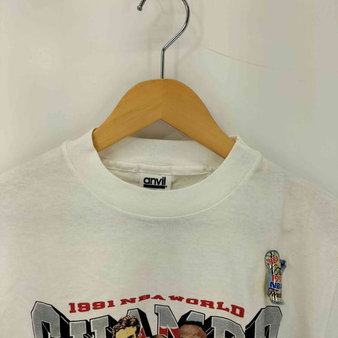 アンビル Anvil 90s バータグ USA製 91年 CHAMPS クルーネック半袖Tシャツ カットソー メンズ M