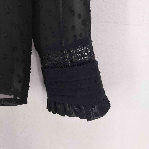 SEZANE レースデザイン シースルー L/S ブラウス import レディース 36