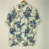 レーヨン開襟アロハシャツ 紫ハイビスカス メンズ JPN:M