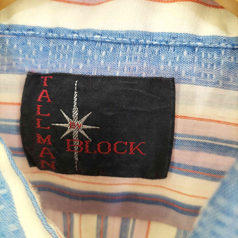 70s USA製 TALLMAN BY BLOCK 襟芯 ストライプ シャツ メンズ import:M