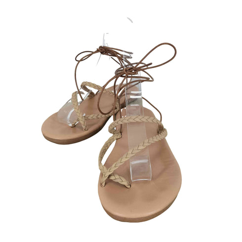 ANCIENT GREEK SANDALS レザー 紐ストライプ サンダル import レディース