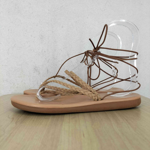 ANCIENT GREEK SANDALS レザー 紐ストライプ サンダル import レディース