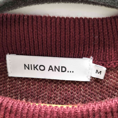 ニコアンド niko and... アニマル ダブル ジャカード ニット プルオーバー メンズ JPN:M