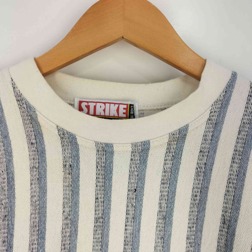 STRIKE FORCE イギリス製 PETER BOROUGH 刺繍 ストライプ クルーネック ロングスリーブ Tシャツ メンズ