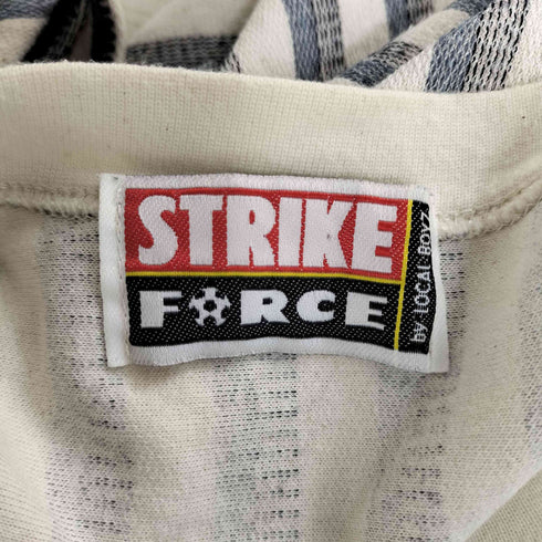 STRIKE FORCE イギリス製 PETER BOROUGH 刺繍 ストライプ クルーネック ロングスリーブ Tシャツ メンズ