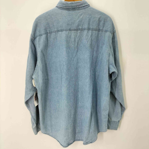 ポートアンドカンパニー PORT and COMPANY 企業ロゴ 刺繍ボタンダウンデニムシャツ メンズ import:XL