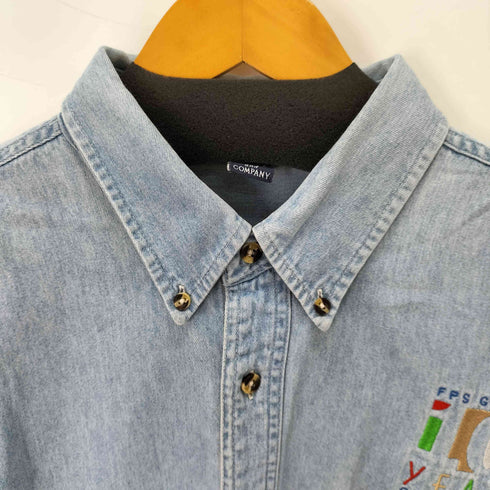 ポートアンドカンパニー PORT and COMPANY 企業ロゴ 刺繍ボタンダウンデニムシャツ メンズ import:XL