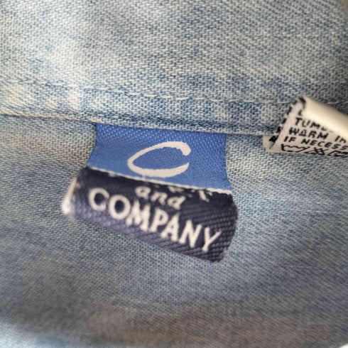 ポートアンドカンパニー PORT and COMPANY 企業ロゴ 刺繍ボタンダウンデニムシャツ メンズ import:XL