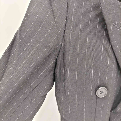 ラルフローレン RALPH LAUREN ピンストライプ ピークドラペル ダブルブレスト テーラードジャケット レディース
