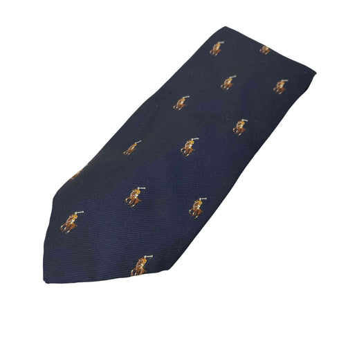 ポロバイラルフローレン Polo by RALPH LAUREN イタリア製 ポニー 総柄 シルクネクタイ メンズ