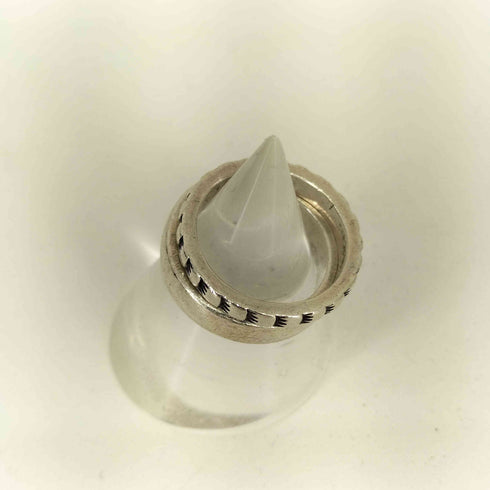 インディアンジュエリー INDIAN JEWELRY NAVAJO Stanley Parlker SV2連リング STERLING メンズ 8号