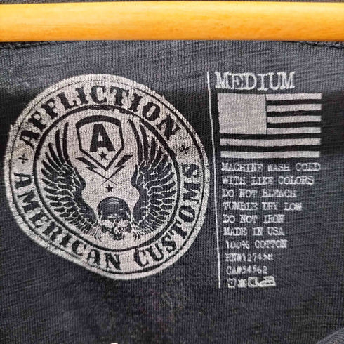 AFFLICTION USA製 袖サーマル フルプリントプルオーバーパーカーY2K メンズ JPN:M
