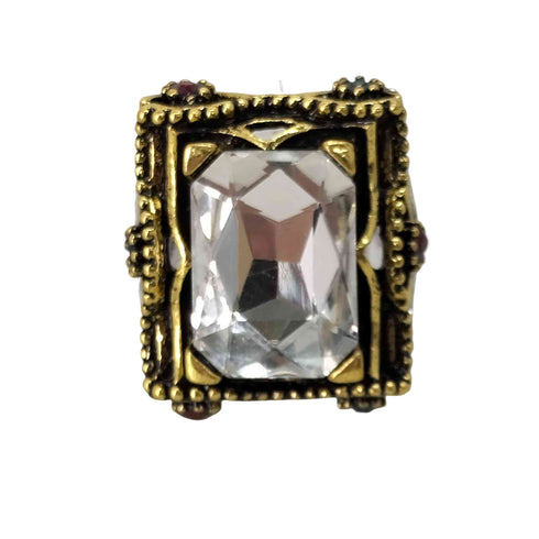 コンビ スクエア ストーン リング メンズ 18号