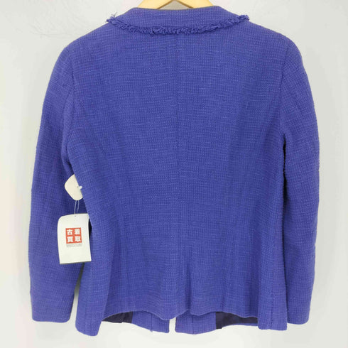 マックスマーラステュディオ MAX MARA STUDIO ノーカラー フリンジ ツイードジャケット レディース JPN:42