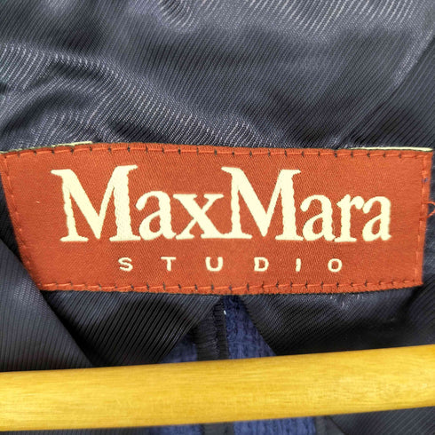 マックスマーラステュディオ MAX MARA STUDIO ノーカラー フリンジ ツイードジャケット レディース JPN:42