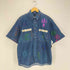 BLUE DENIM ペンキ加工半袖デニムシャツ メンズ M