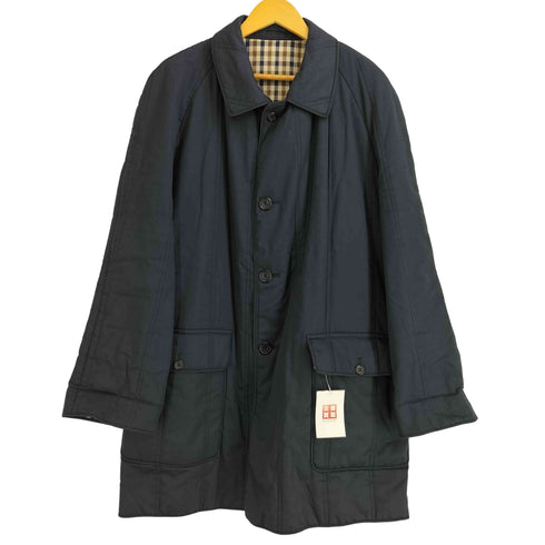 アクアスキュータム AQUASCUTUM 70-80S 英国製 ステンカラーコート 裏地チェック メンズ